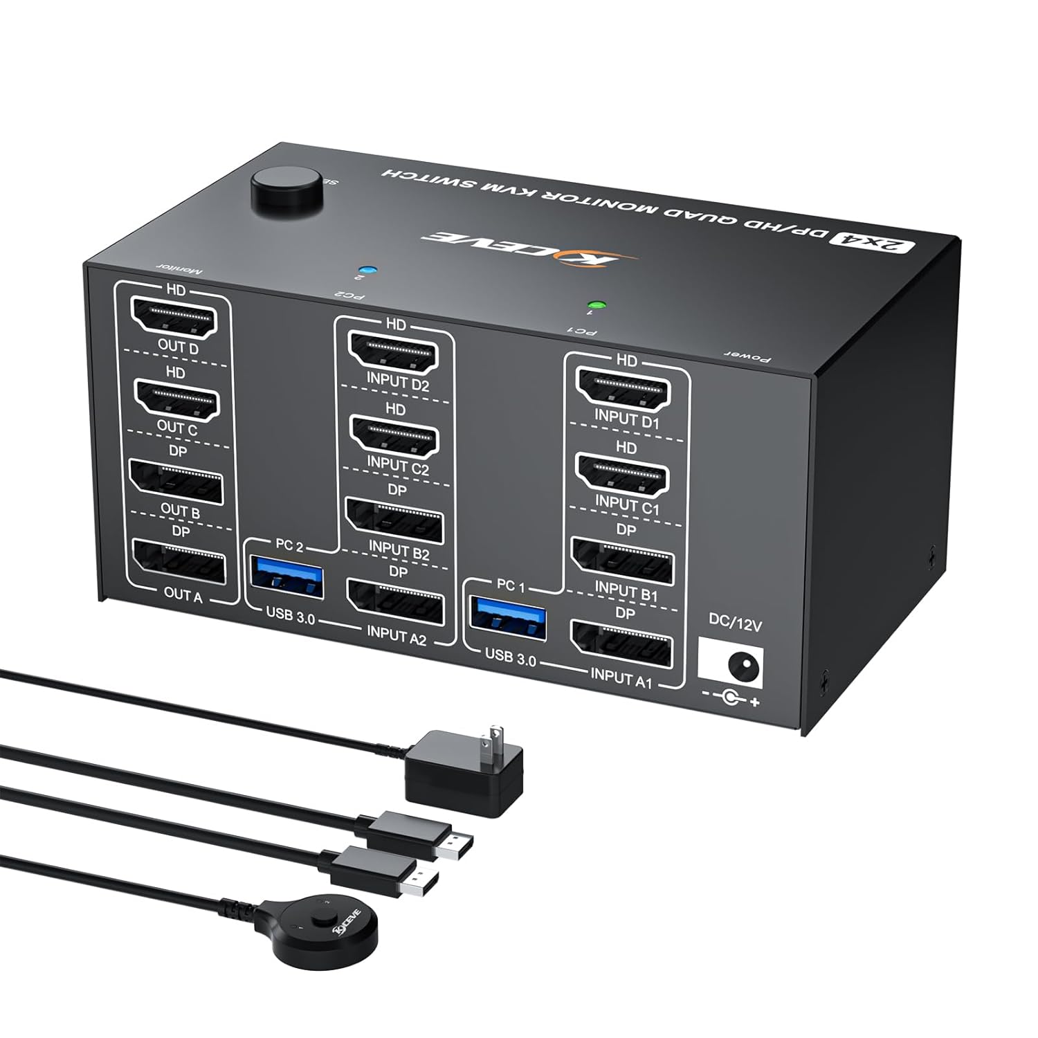 Hdmi Matrix Switch - Quad Monitor KVM Switch 4 Monitors