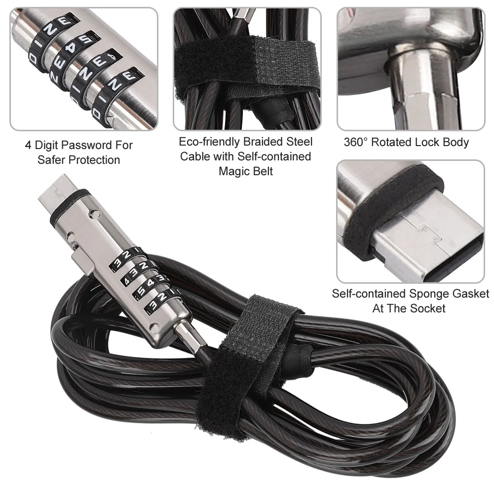 Latop Lock 4 Digital Password  – Pc Security Lock Bewertung und Preis