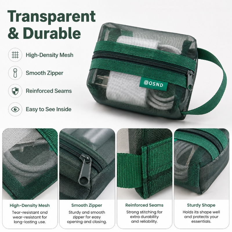 6PCS Mesh Tech Organizer Pouch – Office Tech Bag Bewertung und Preis