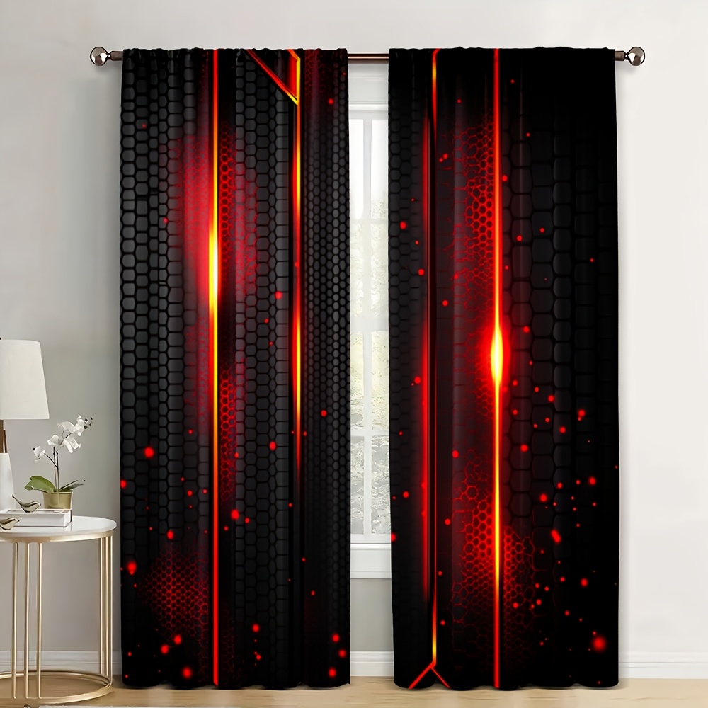 2pcs Lava Curtains Black Red C – Office Print Tech Bewertung und Preis