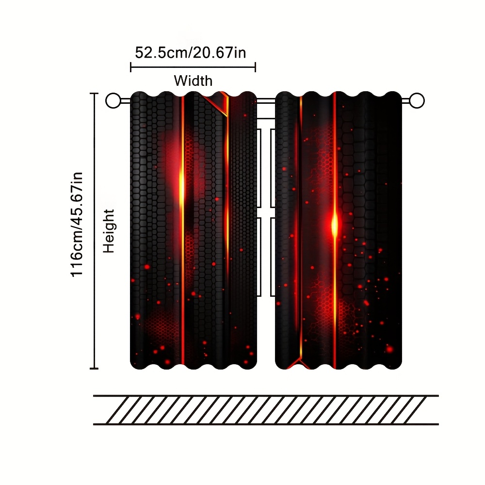 2pcs Lava Curtains Black Red C – Office Print Tech Bewertung und Preis