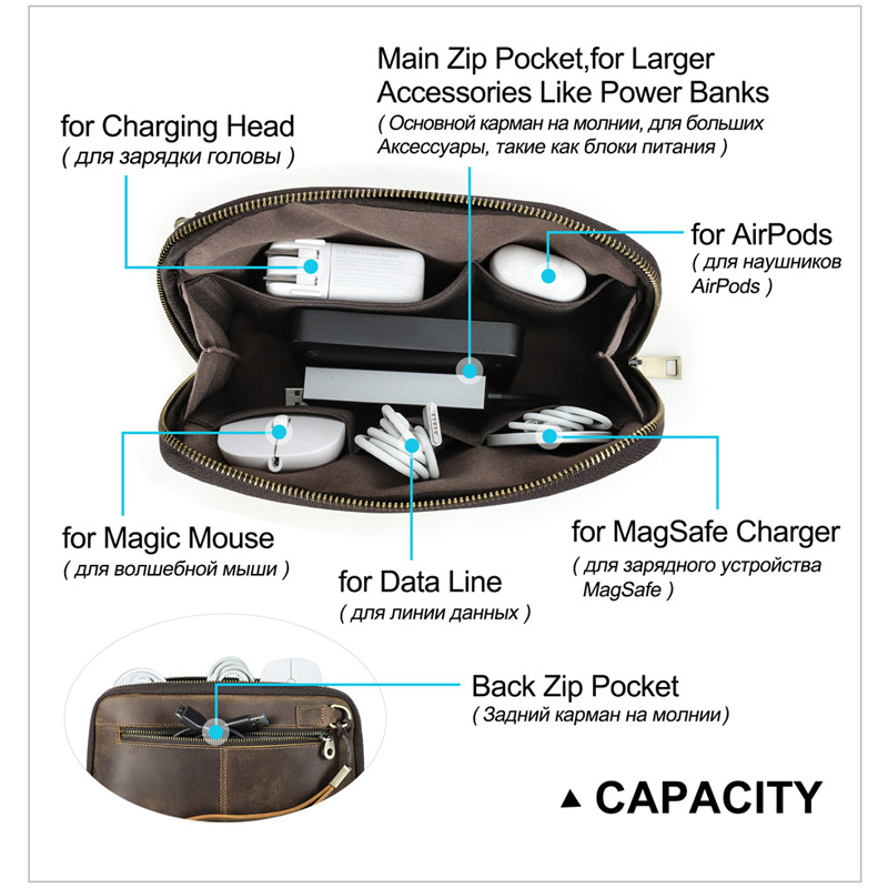 Genuine Leather Tech Pouch Mul – Office Tech Bag Bewertung und Preis