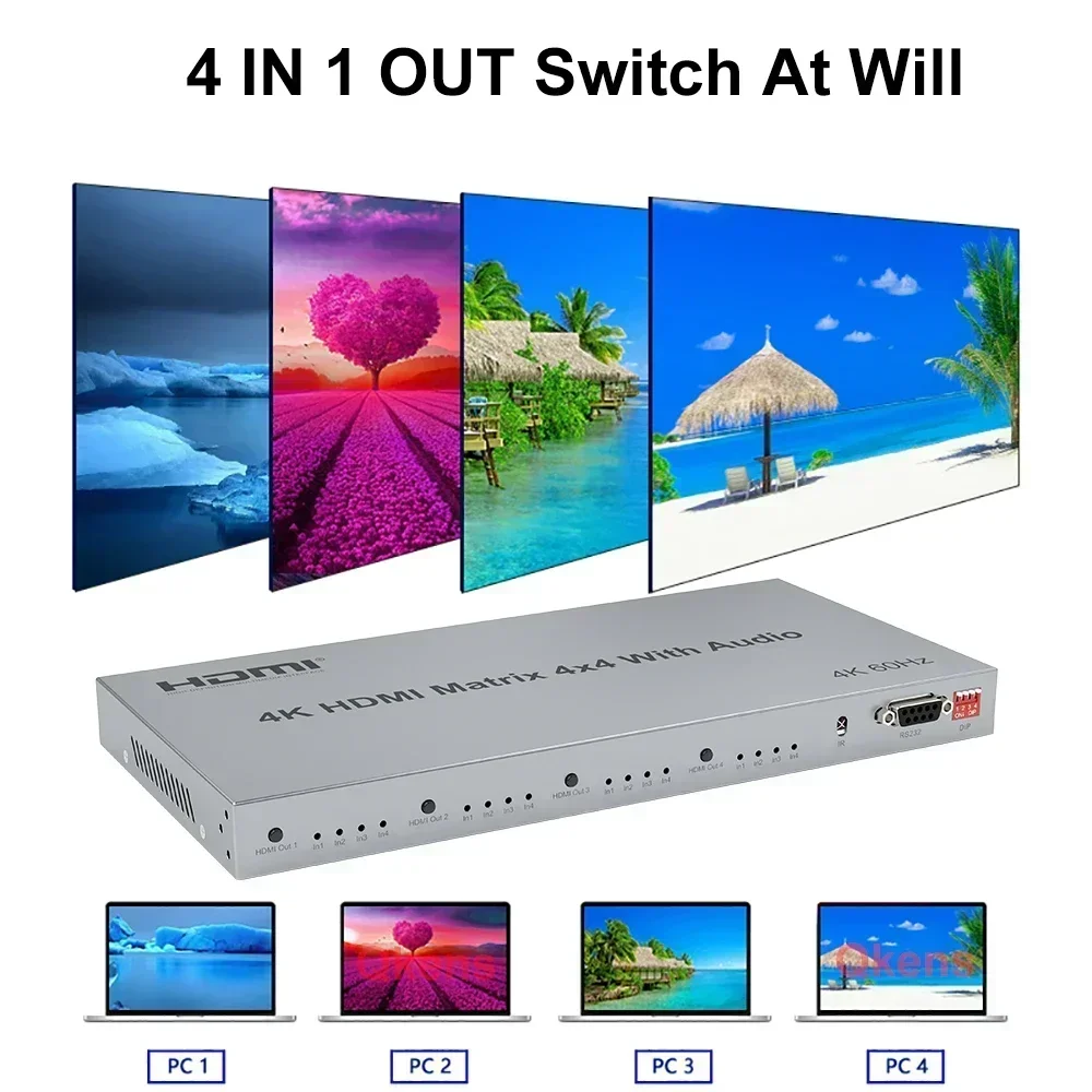 4K 60Hz 4x4 HDMI Matrix with R – Hdmi Matrix Switch Bewertung und Preis