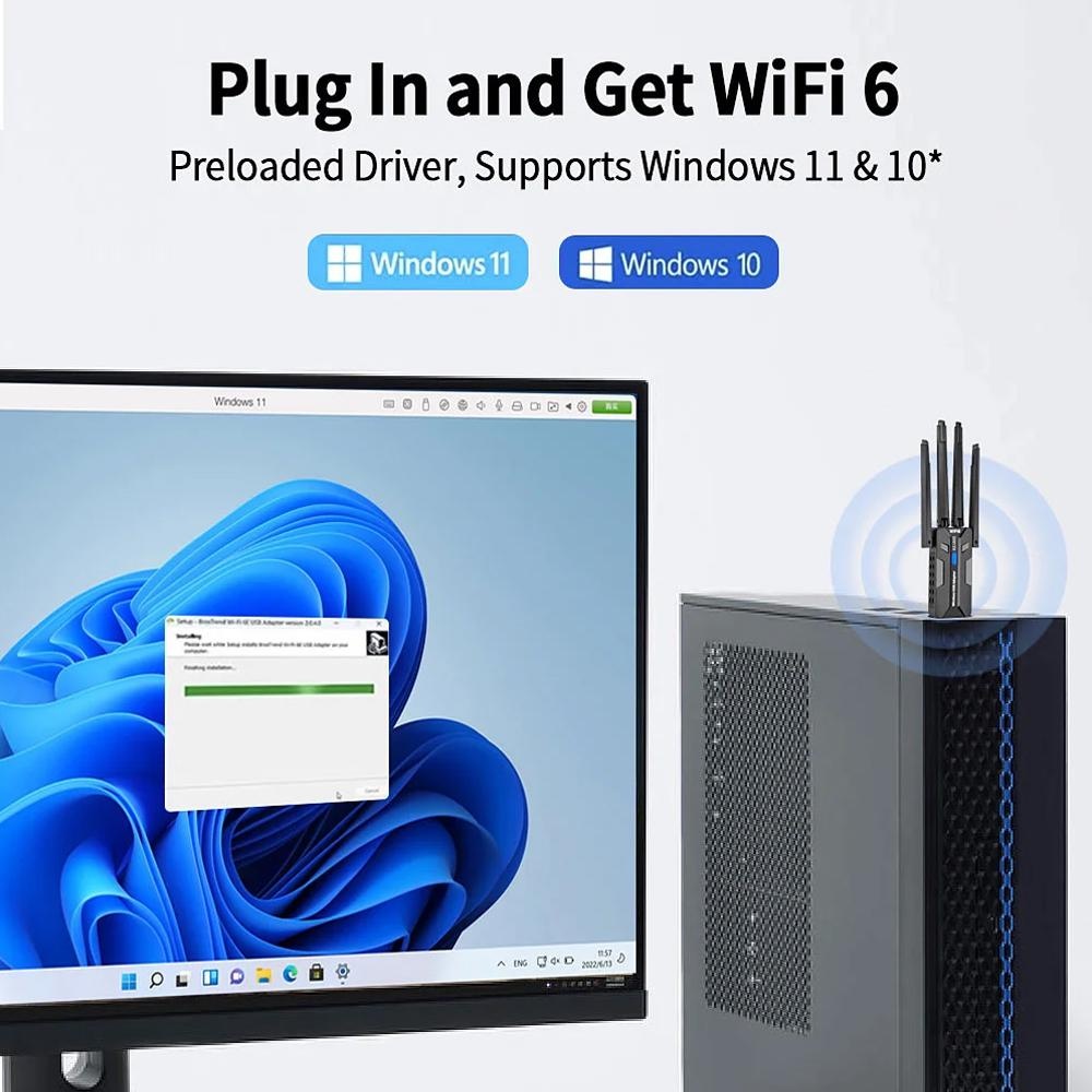 WiFi 6 USB Adapter 1800Mbps Du – Gigabit Network Card Bewertung und Preis